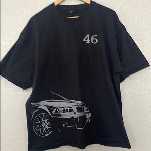 Black Graphic T-Shirt with Car Design